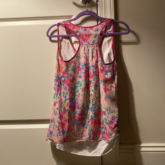 81 poppies 100% silk floral top - Picture 3 of 3